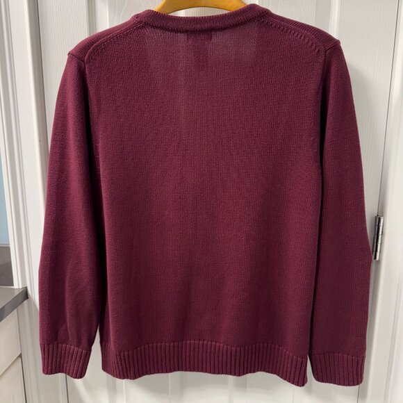 L.L. Bean Burgundy Cardigan Sweater Size Large - Picture 5 of 7
